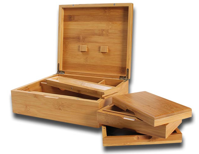 Black Leaf Box aus Bambus Details 2